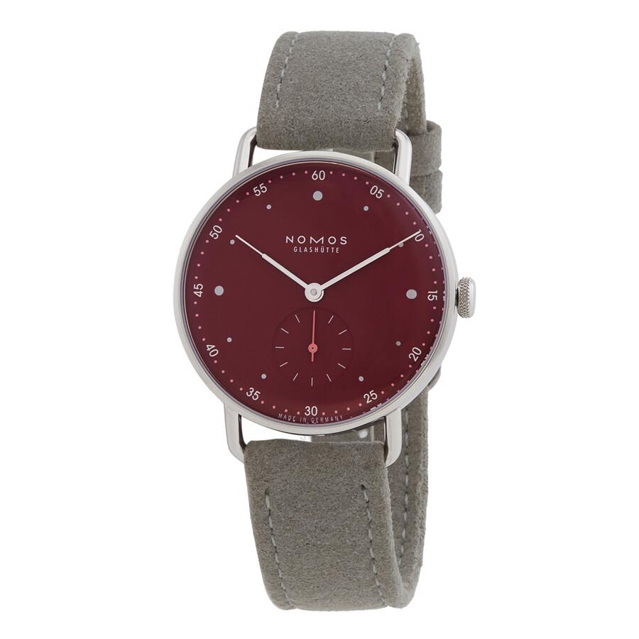 Nomos Glashutte Metro 33 Automatic Muted Red Dial Watch 1123