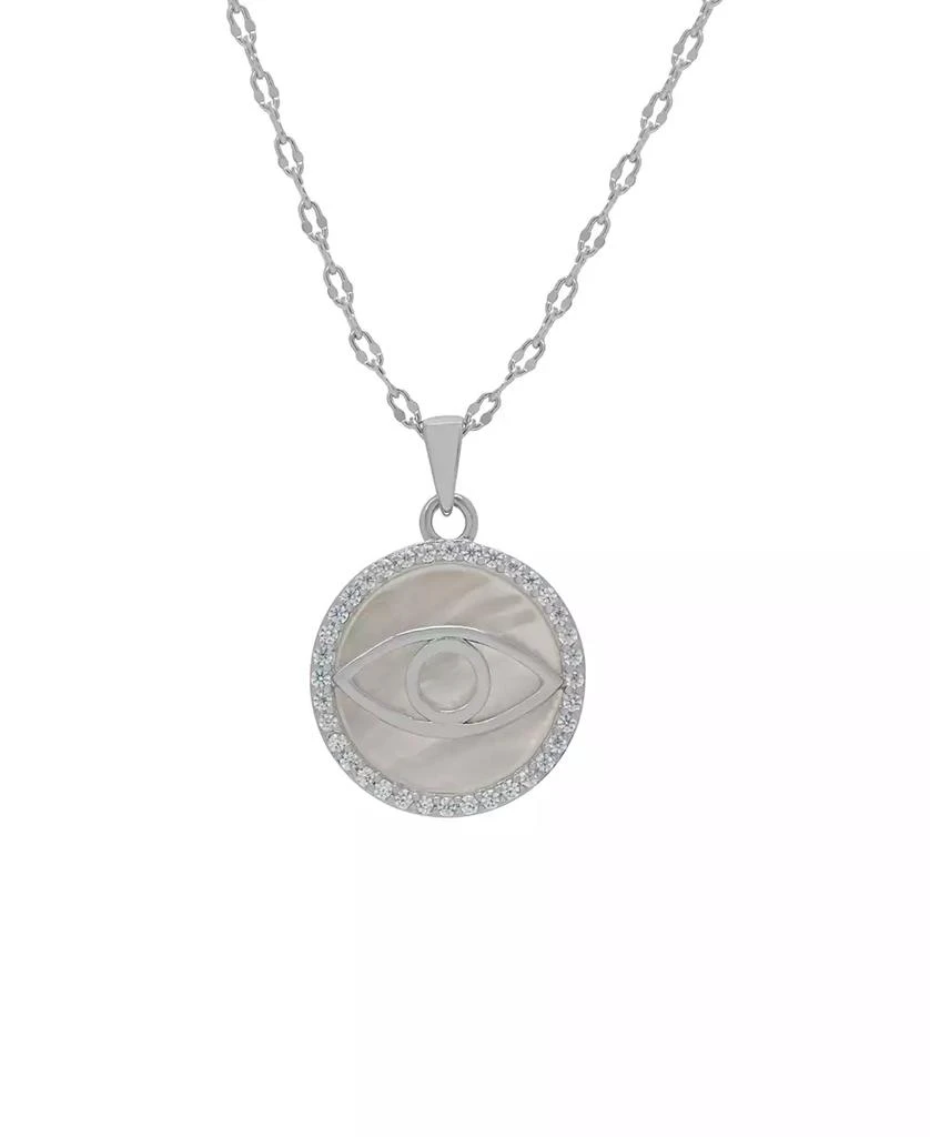 Macy
s Mother of Pearl and Cubic Zirconia Evil Eye Circle Pendant