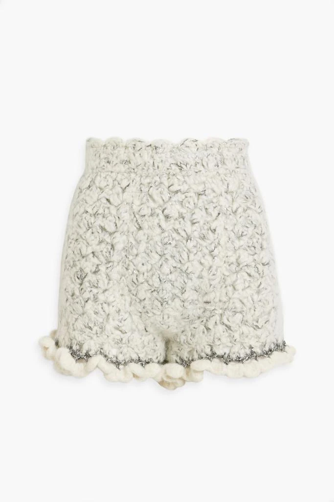 Dolce & Gabbana Metallic bouclé-knit cashmere-blend shorts 1