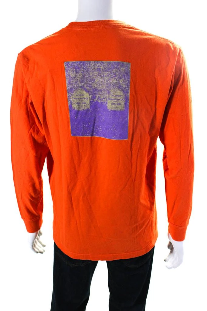 Supreme Mens Long Sleeve Crew Neck Logo Tee Shirt Orange Purple 3