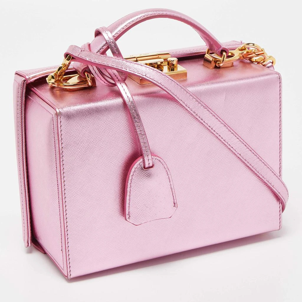 Mark Cross Mark Cross Pink Glossy Leather Grace Box Bag  3