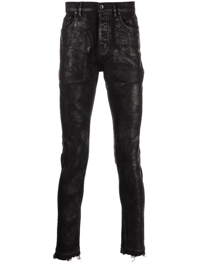 Purple Brand P001 wax-effect skinny jeans - men - - - Black