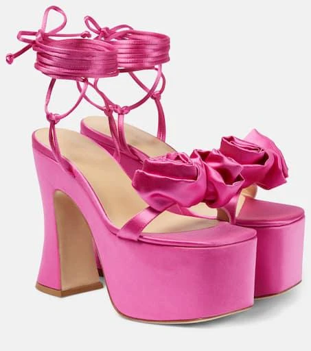 Magda Butrym Appliqué satin platform sandals 1