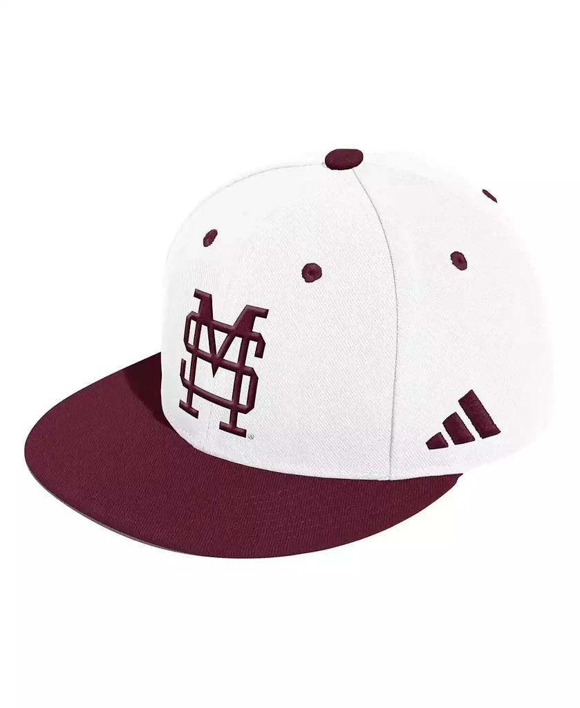 Adidas Men's White Mississippi State Bulldogs On-Field Baseball Fitted Hat