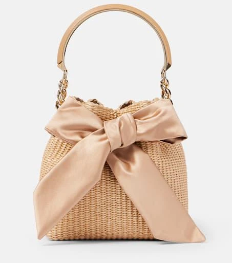 Jimmy Choo Bon Bon raffia bucket bag 1