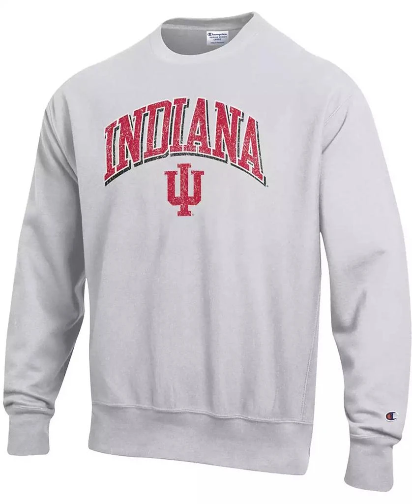 Champion Men's Gray Indiana Hoosiers Arch Over Logo Reverse Weave Pullover Sweatshirt 3