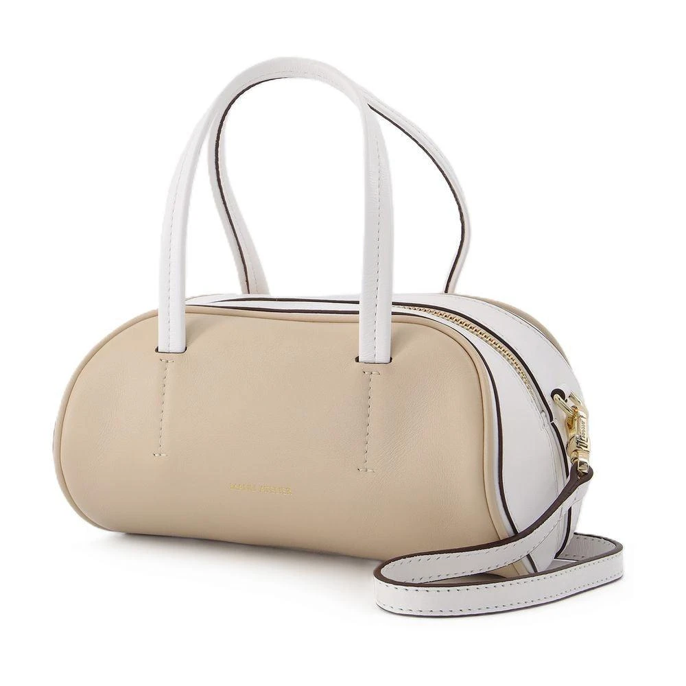 Manu Atelier Hourglass Bag In Ivory And White Leather 2