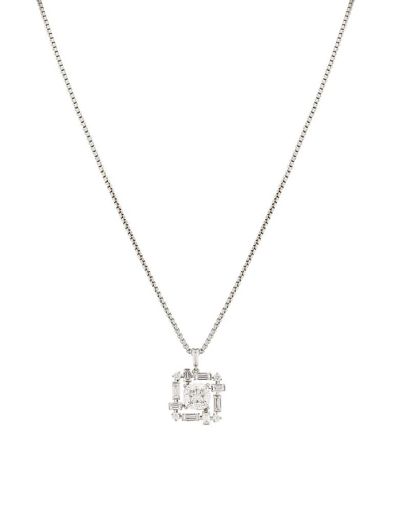 Adriana Orsini Gwen Rhodium-Plated & Cubic Zirconia Cluster Pendant Necklace 1