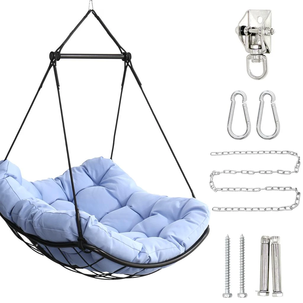 Streamdale Furniture Streamdale Hammock Chair Swing with Cushion - Blue 3