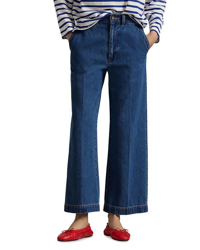 Ralph Lauren Lauren Ralph Lauren Wide Leg Crop Jeans in Blue 1