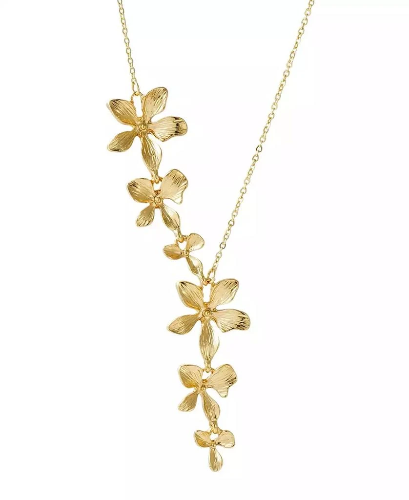 ADORNIA Gold Petals Drop Necklace