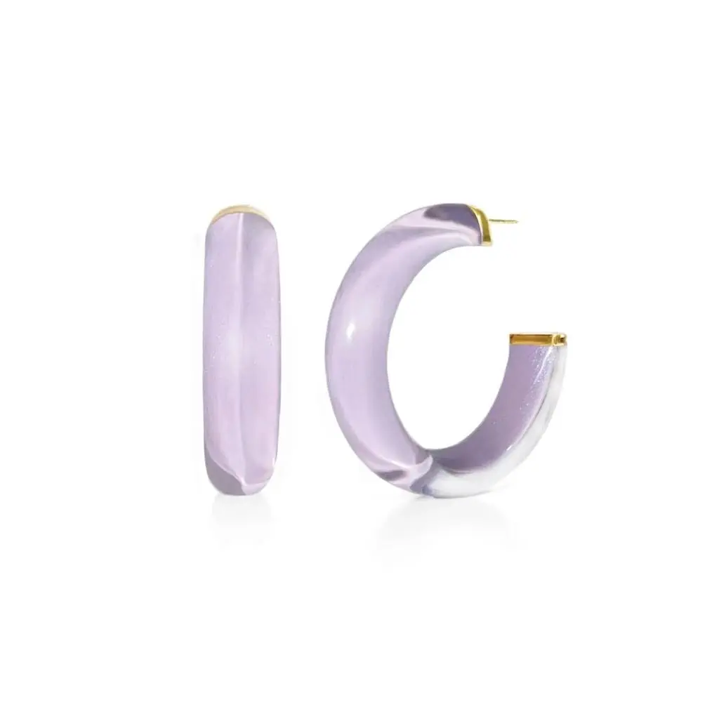 Gold & Honey Gold & Honey - Women's Small Illusion Lucite Hoop Earrings