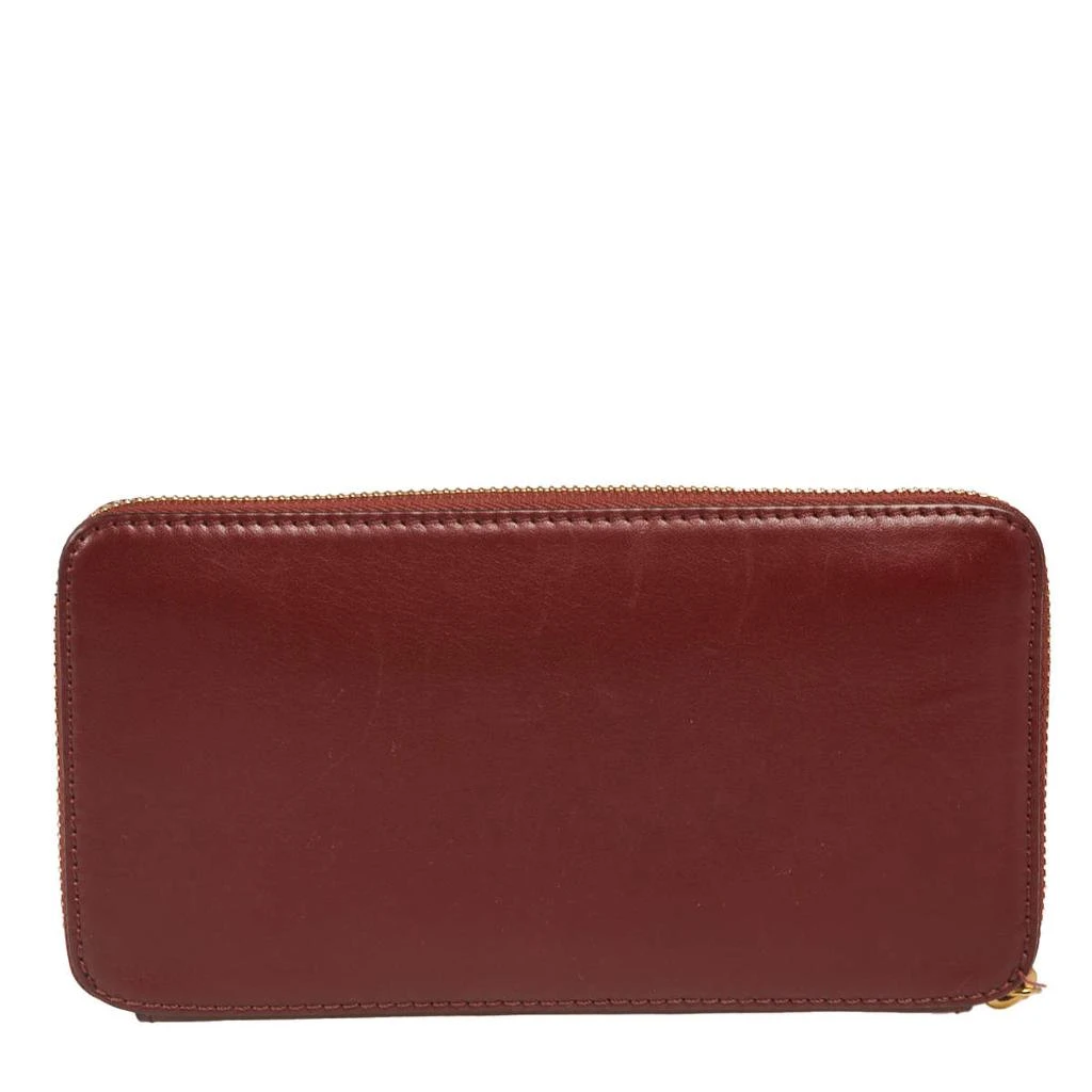 LANCEL Lancel Burgundy Leather Logo Zip Around Wallet 4