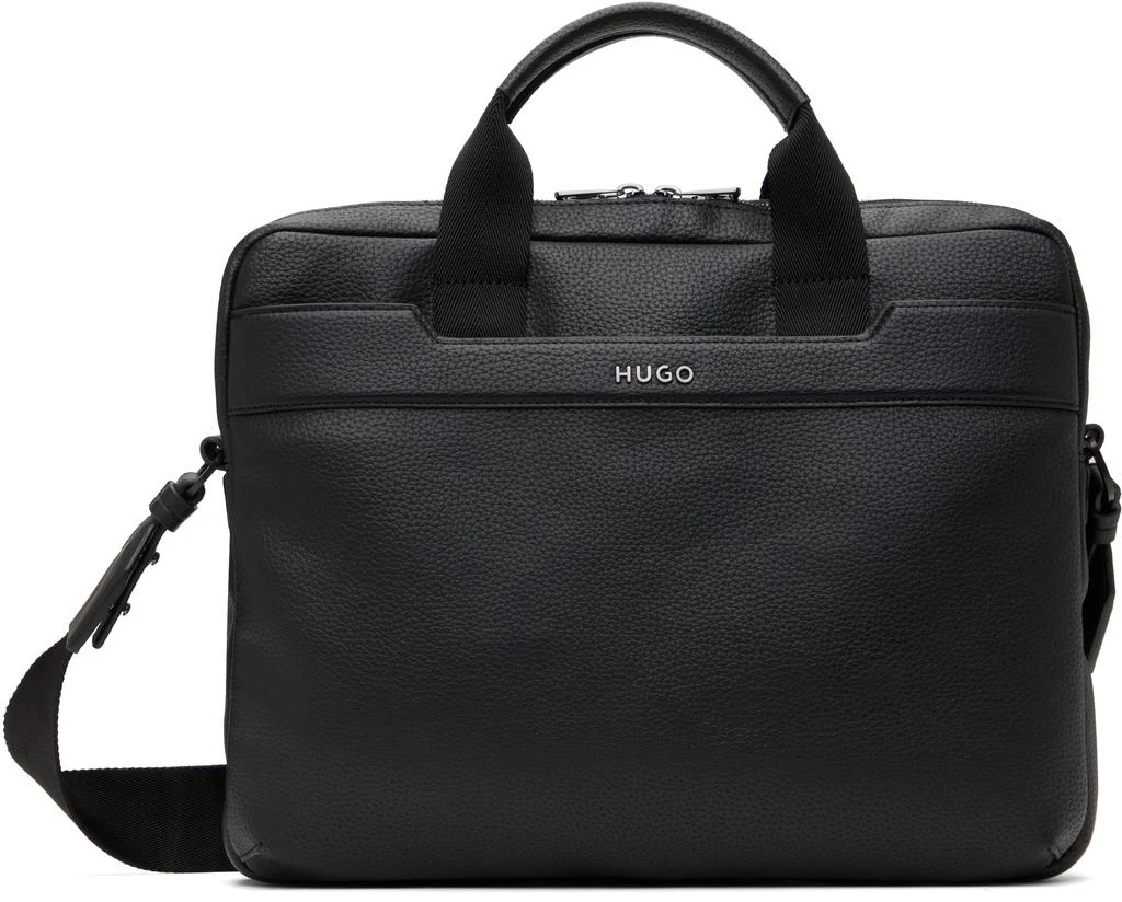 Hugo Boss Black Grained Faux-Leather Document Briefcase 1
