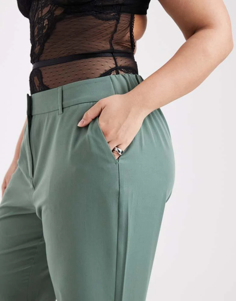 Vero Moda Curve Vero Moda Curve straight leg tailored trouser co-ord in green 5
