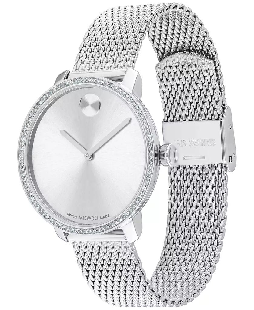 Movado Women's Swiss Bold Shimmer Stainless Steel Mesh Bracelet Watch 34mm