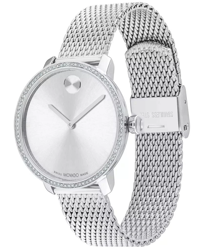 Movado Women's Swiss Bold Shimmer Stainless Steel Mesh Bracelet Watch 34mm 2