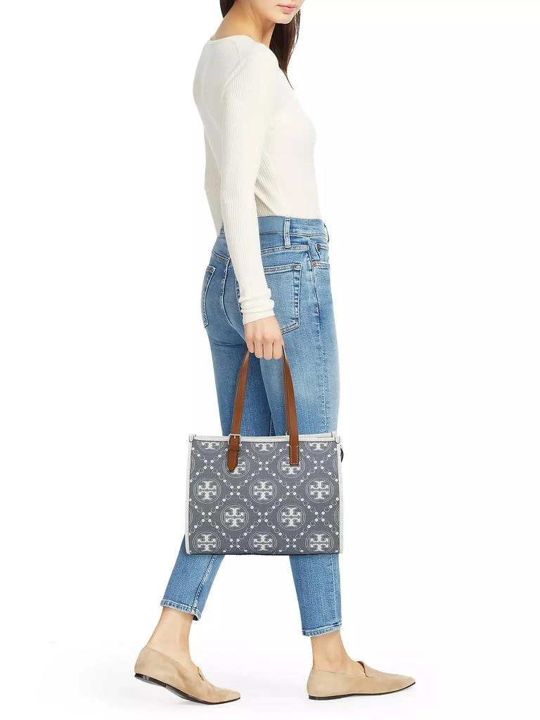 Tory Burch Small T Monogram Denim Tote Bag 2