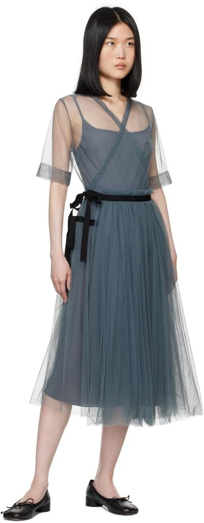 Molly Goddard Gray Layered Midi Dress 4