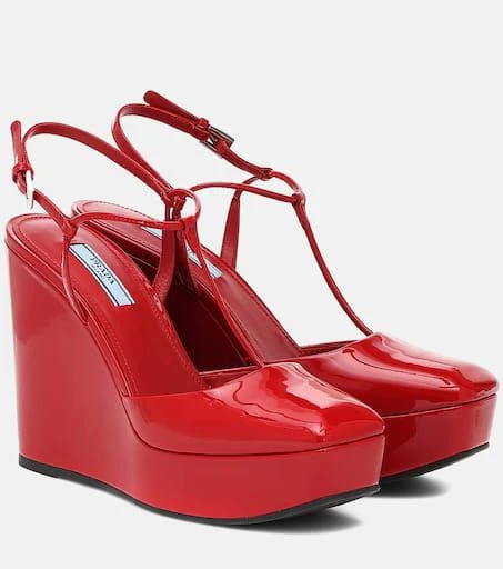 Prada Patent leather wedge pumps 1