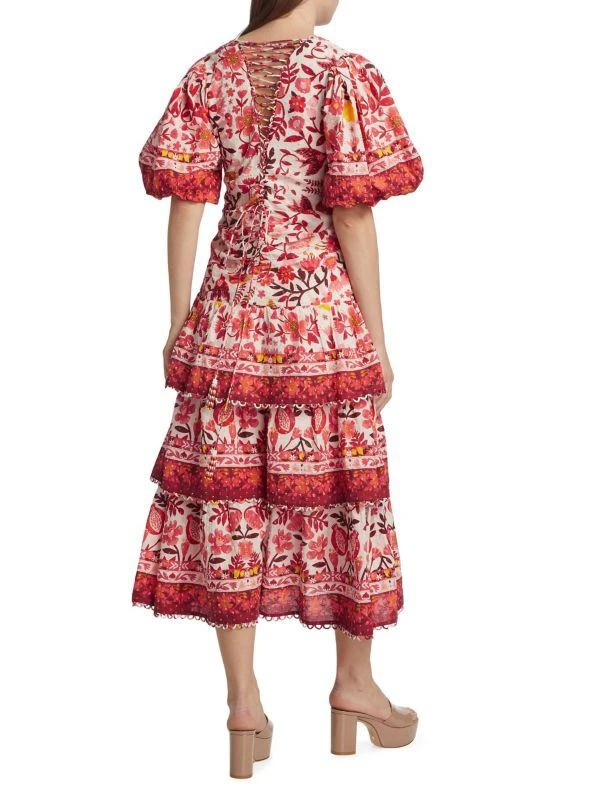 Farm Rio Romantic Orchard Tiered Midi-Dress 2