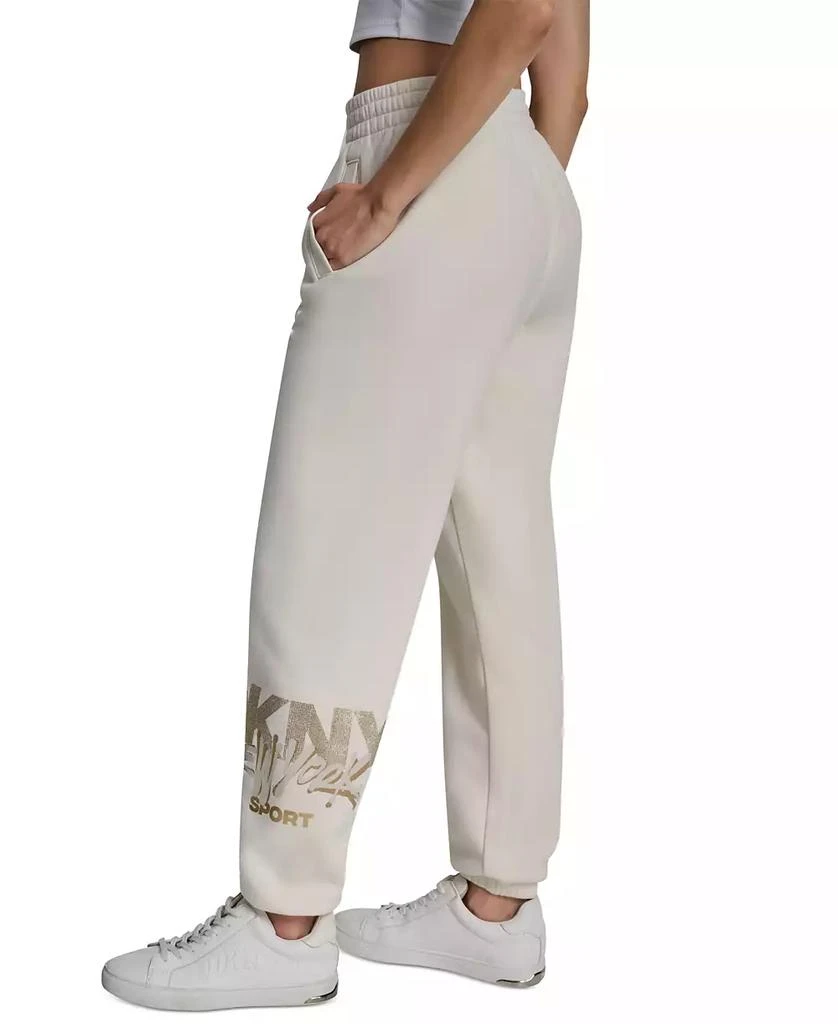 DKNY Women
s Graffiti Rhinestone Logo High-Rise Relaxed-Fit Joggers 3