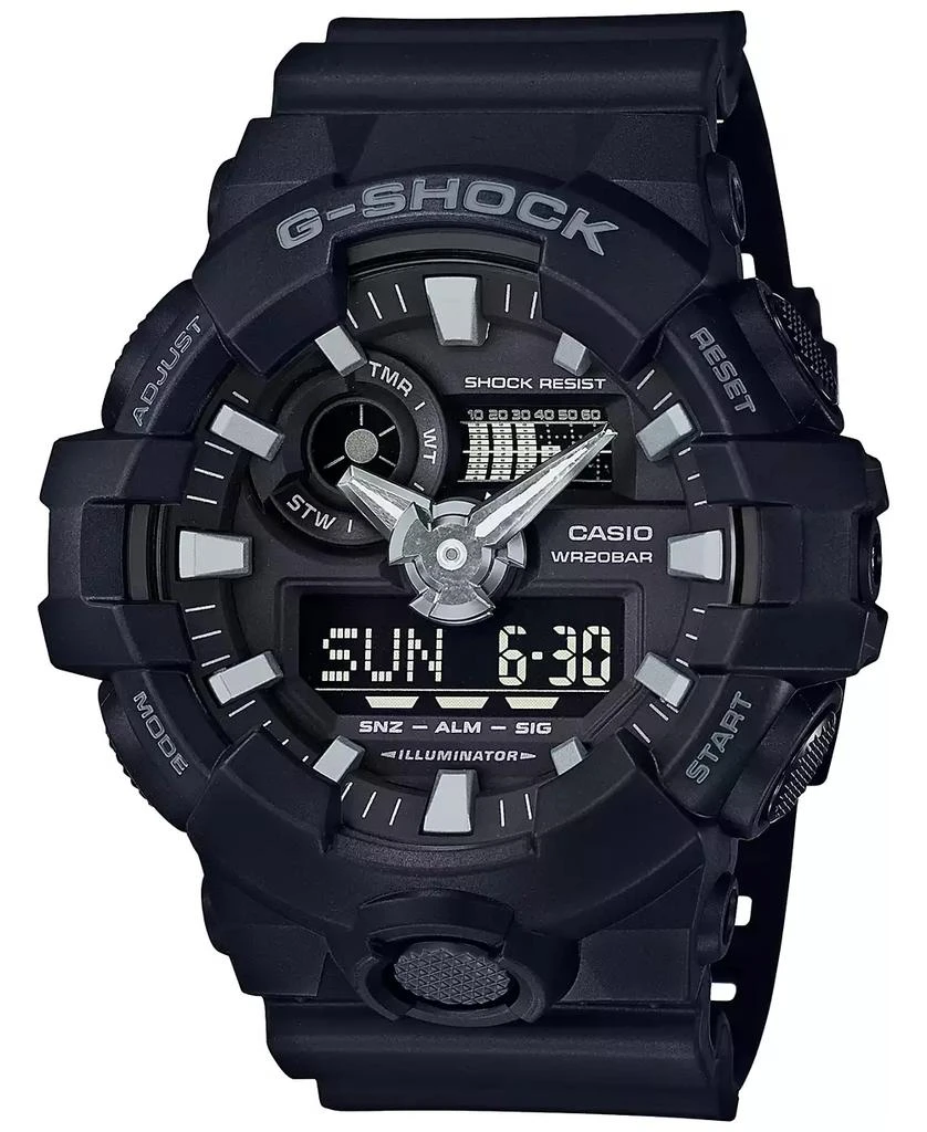 G-Shock Men's Analog-Digital Black Resin Strap Watch 53x58mm GA-700-1B 1