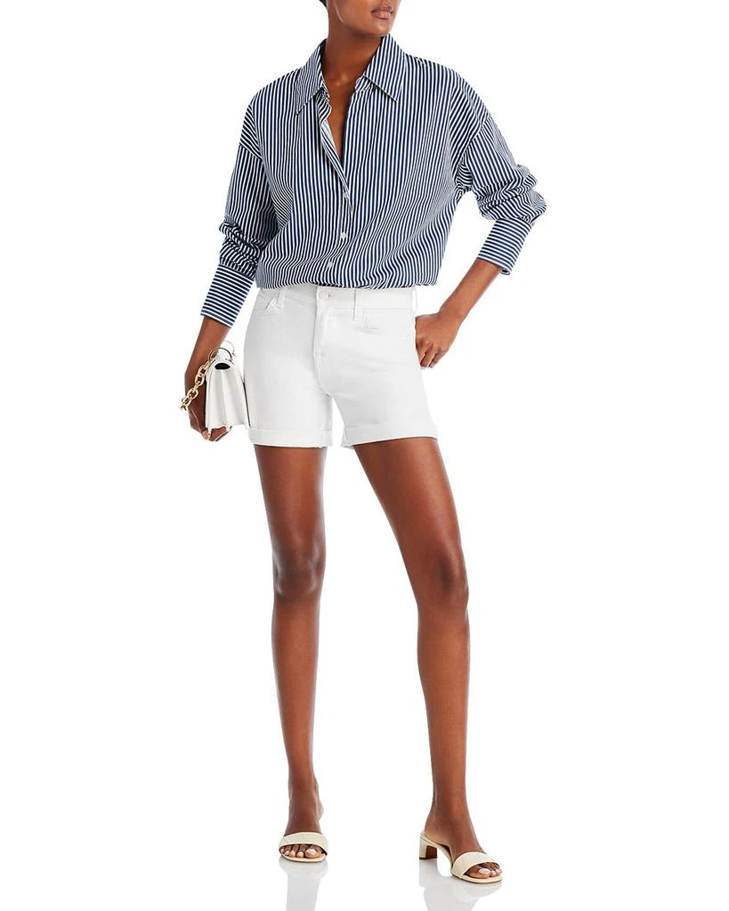 7 For All Mankind High Rise Roll Cuff Denim Shorts in Broken Twill 2