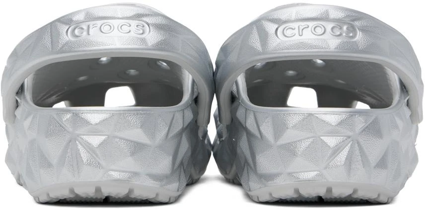 Crocs Silver Classic Metallic Geometric Clogs 2