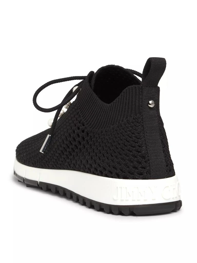 Jimmy Choo Veles Faux Pearl-Embellished Crocheted Sneakers 3