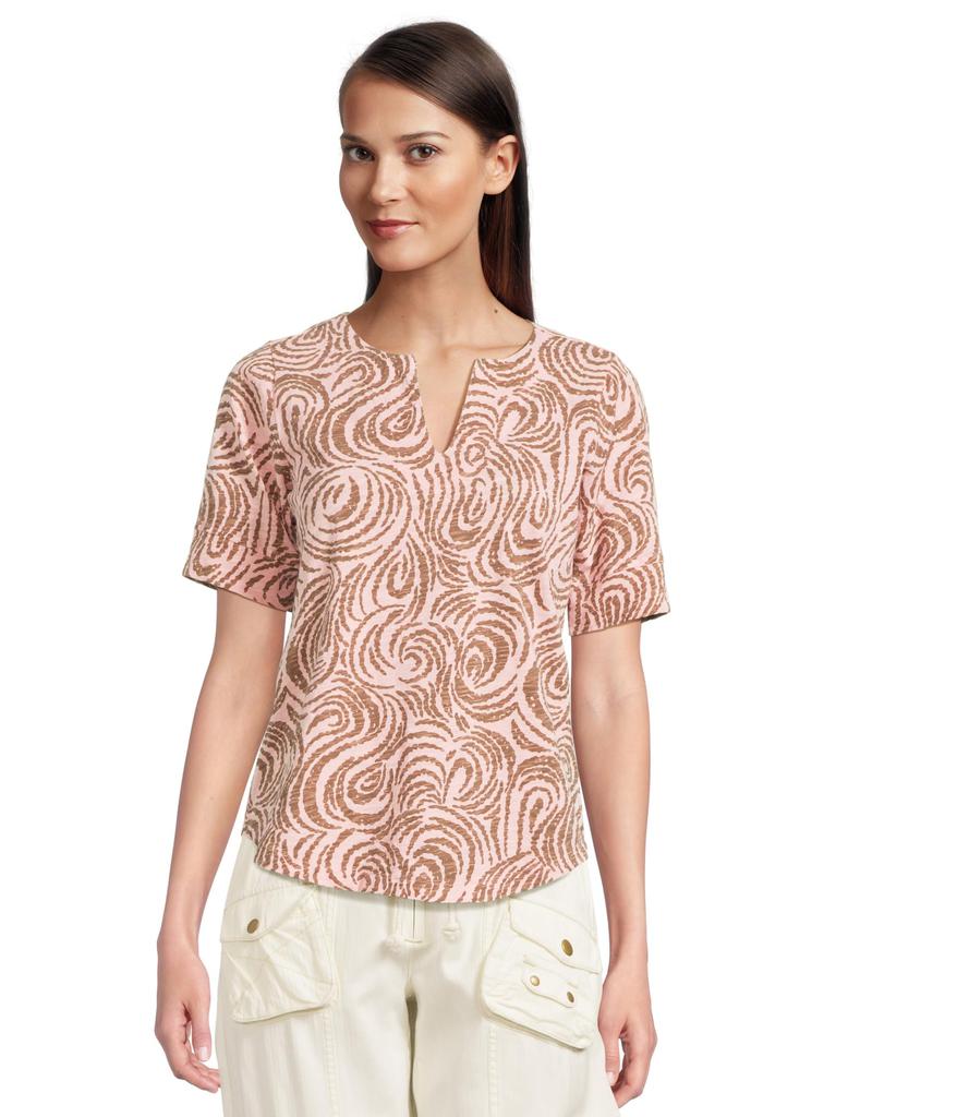 Mod-o-doc Half Sleeve Split Neck Tee