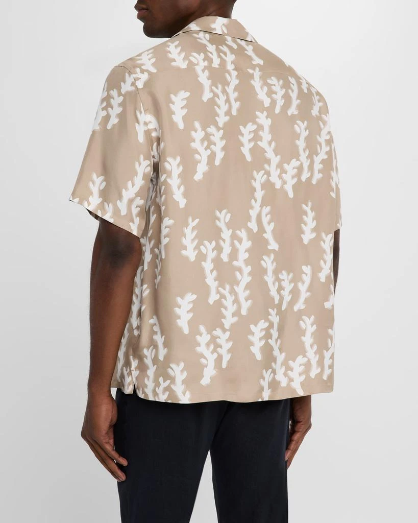 Zegna Men's Oasi Linen Printed Short-Sleeve Shirt 3