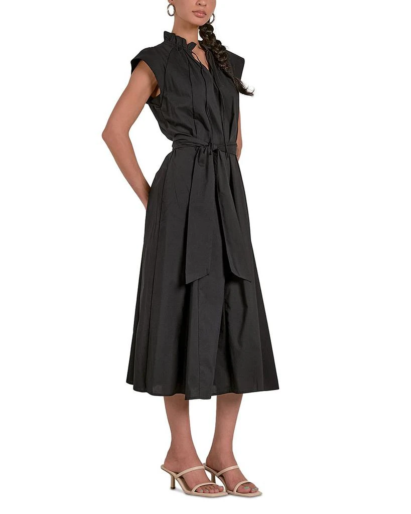 Elan Split V Neck Cap Sleeve Midi Dress 3