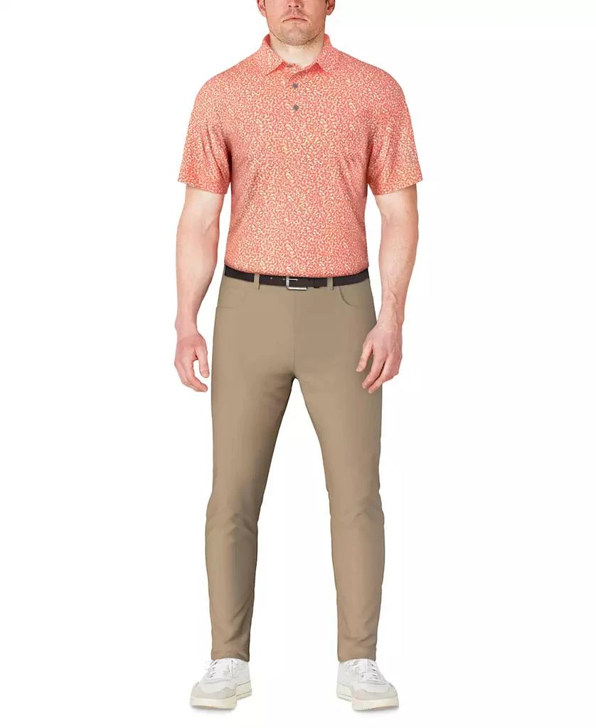 PGA TOUR Men's Short Sleeve Micro Geo Print Golf Polo Shirt 3