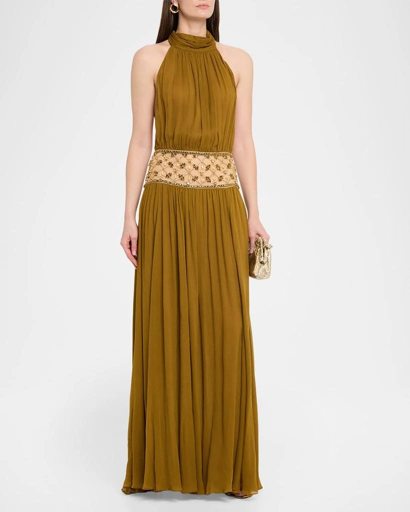 retrofête Kreeli Embellished Halter Gown 4