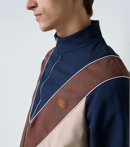 Valentino Colorblocked logo zip-up sweatshirt 6