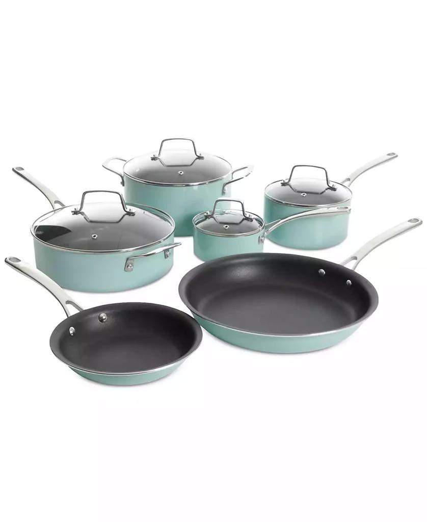 Martha Stewart 10-Pc. Hard-Enameled Aluminum Nonstick Cookware Set