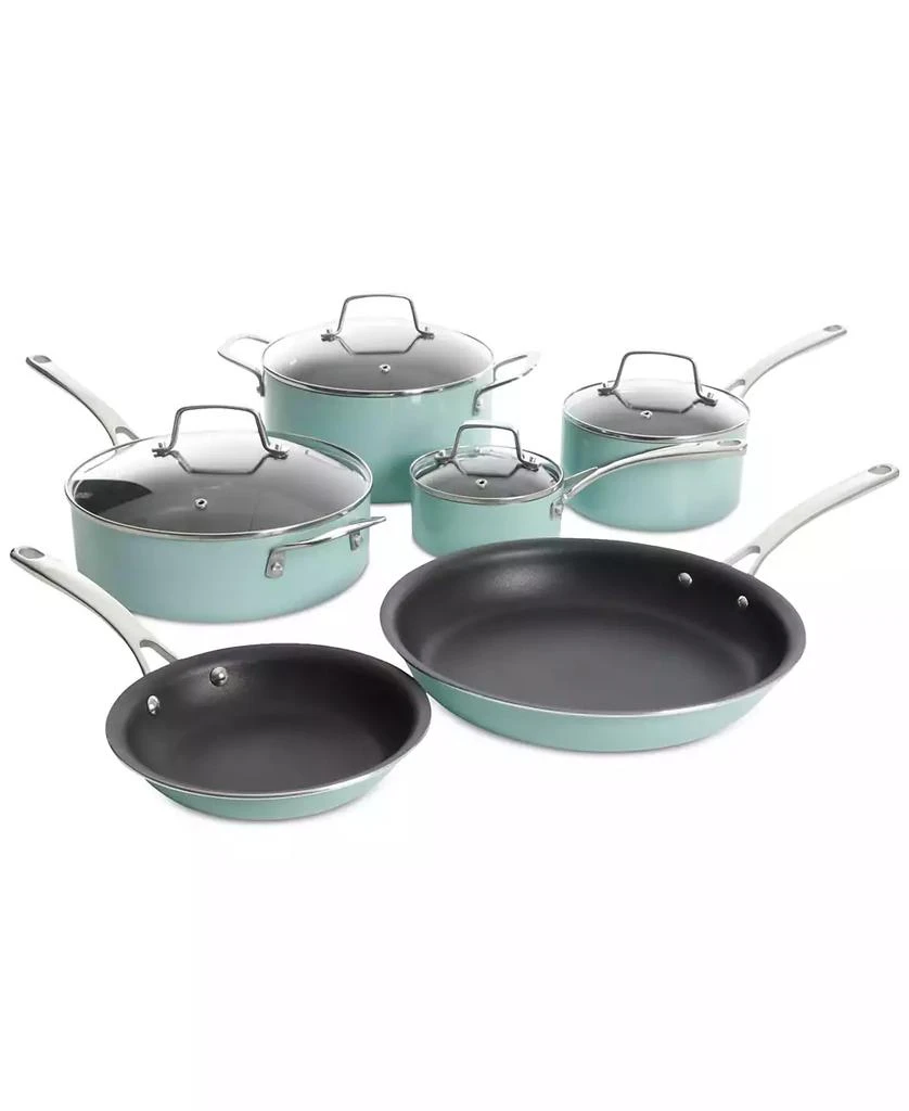 Martha Stewart 10-Pc. Hard-Enameled Aluminum Nonstick Cookware Set 1