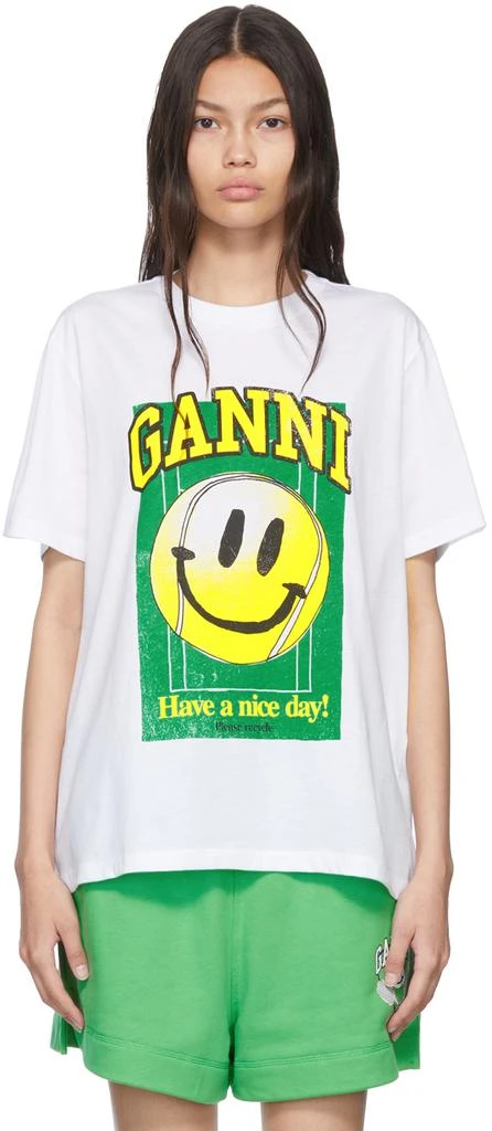 Ganni SSENSE Exclusive White T-Shirt 1