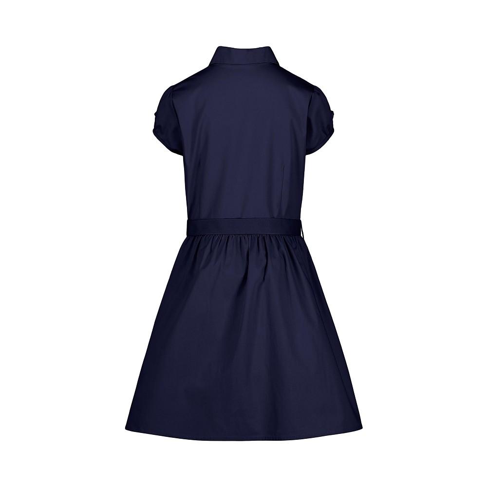 Nautica Plus Girls Uniform Belted Poplin Shirt Dress