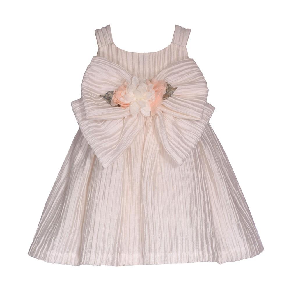 Bonnie Baby Baby Girls Pleated Taffeta Party Dress with Big Bow