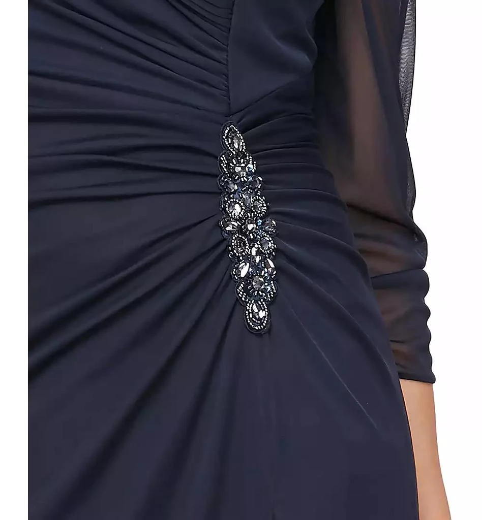 Alex Evenings Petite Portrait Collar 3/4-Sleeve Gown 3