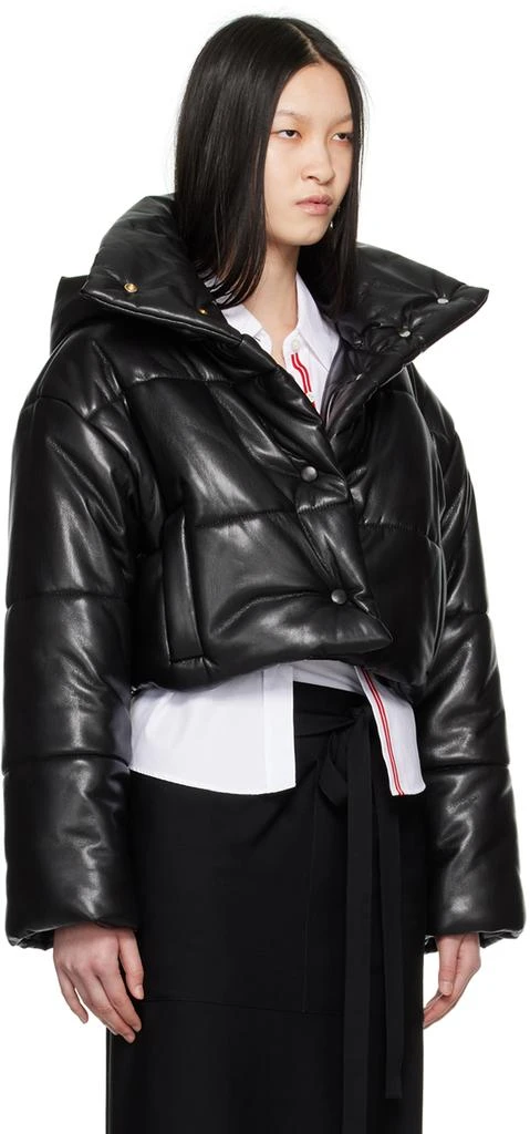 Nanushka Black Aveline Vegan Leather Puffer Jacket 2