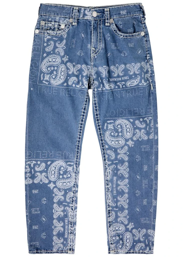 True Religion Bobby bandana-print straight-leg jeans  1