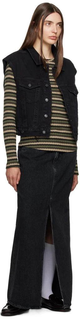 AGOLDE Black Leif Denim Maxi Skirt 4