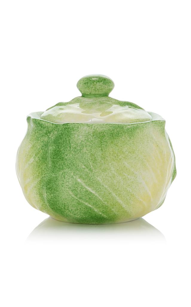 MoDA Moda Domus - Handcrafted Ceramic Cabbage Sugar Bowl - Green - Moda Operandi