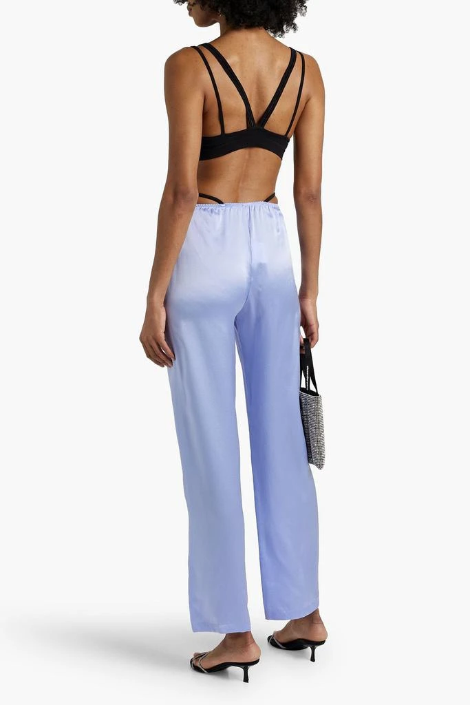 ALEXANDERWANG.T Crystal-embellished silk-satin straight-leg pants 3