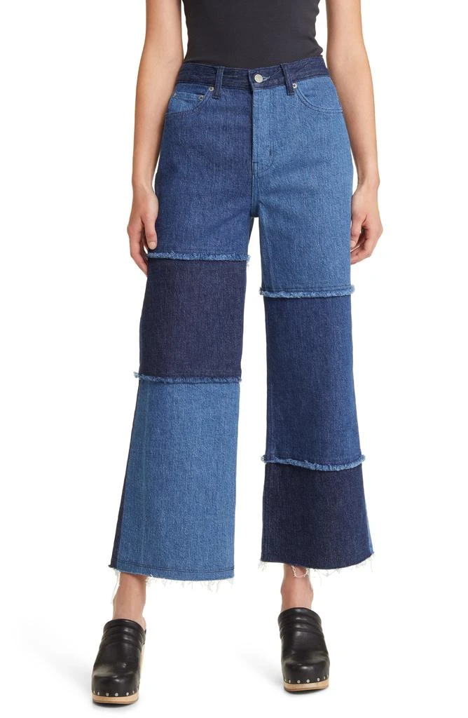 Rails The Getty Patchwork High Waist Crop Wide Leg Jeans 1