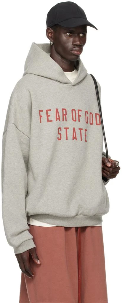 Essentials Gray Printed Logo Hoodie 2