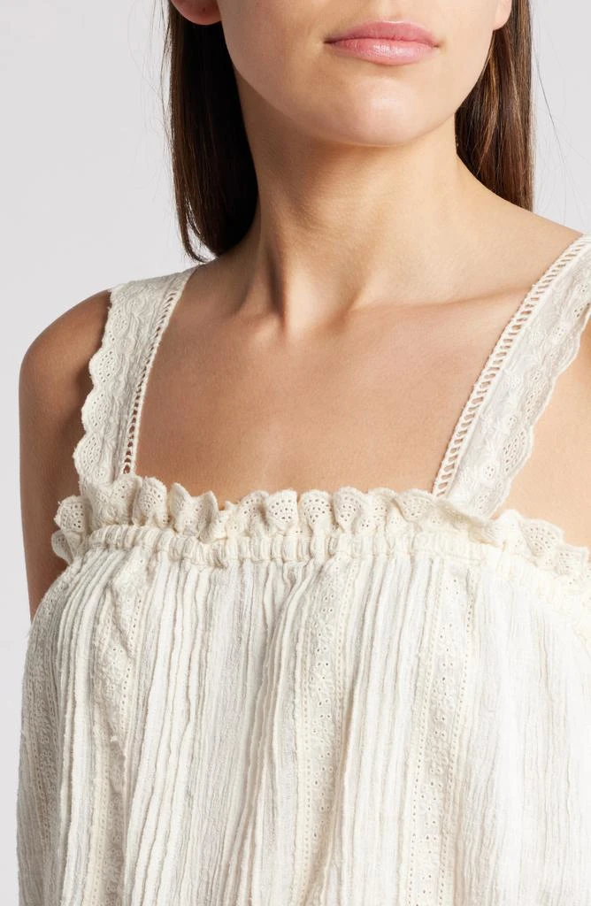 Free People Because of You Cotton & Linen Drawstring Waist Camisole 4